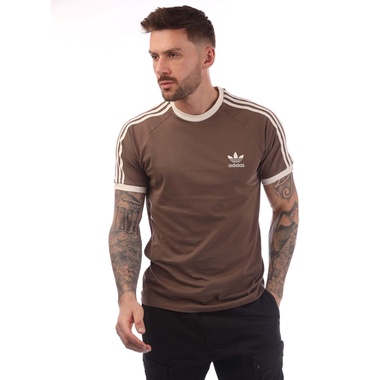Brown adidas Originals 3-Stripes T-Shirt - Get The Label